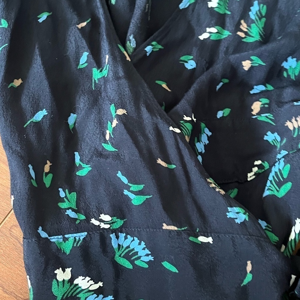 GANNI Floral-Print Crepe midi wrap dress size 4 / 36 - Picture 7 of 9